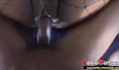 Chubby ebony amateur enjoys rubbing her clit before taking a hard rod balls deep