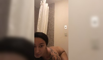 Sexy ebony instagram model showers nude and seduces the audience with her body