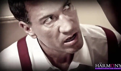 Glamorous ebony babe fucked by two hard dicks in a threesome and sprayed with cum