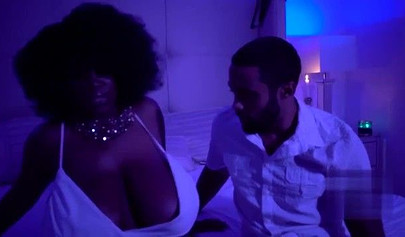 Curvy black girl with monstrous tits loves sucking a hard dick before riding it