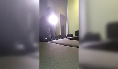 Lusty black girl enjoys giving a sloppy blowjob before being railed from behind