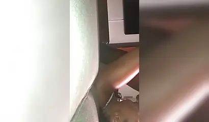 Lusty black girl enjoys giving a sloppy blowjob before being railed from behind