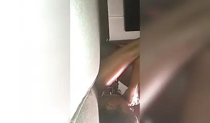 Lusty black girl enjoys giving a sloppy blowjob before being railed from behind