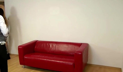 Sensual black babe gives a sloppy blowjob before being railed hard on an audition