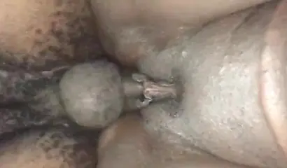 Curvy ebony chick with huge ass takes a big black cock balls deep in her pussy