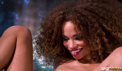 Horny ebony is riding a big white dick on a first date