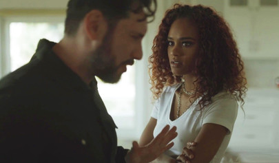 Sexy black babe gets drilled hard by a big cock