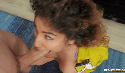 Busty babe gets her tight pussy rammed by a thick cock