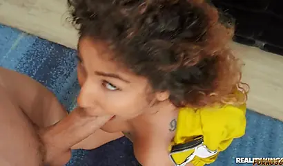 Busty babe gets her tight pussy rammed by a thick cock