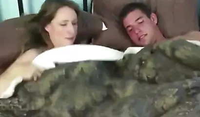 Slutty stepmom seduces her young stepson in bed