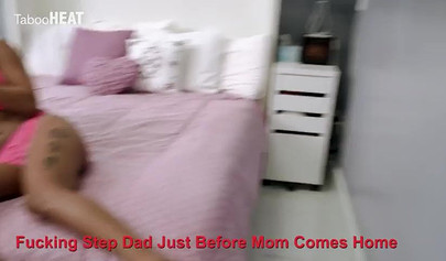 Hot ebony stepdaughter seduces her lustful stepdad