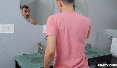 Petite ebony chick gets rammed by a big white cock