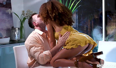 Cute ebony girl Cecilia Lion knows how to ride a big cock