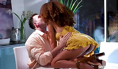 Cute ebony girl Cecilia Lion knows how to ride a big cock