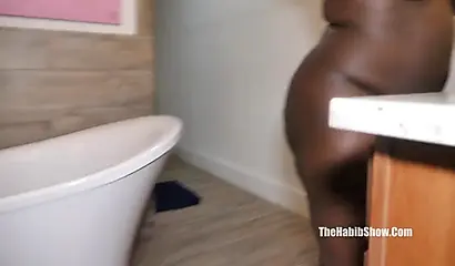 Horny BBW ebony loves to use a huge black cock