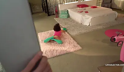 Geisha Kyd is giving a nice POV blowjob to this dude