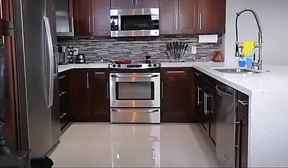 Black housewife is sucking a white cock and serving her hubby