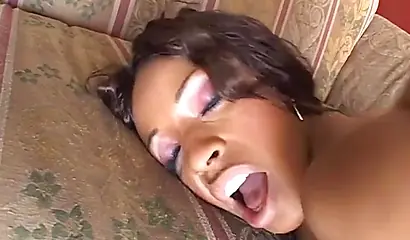 Ebony MILF Ayana Angel is getting DPed by two white cocks