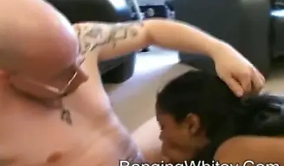 Skinny White Dick Gives Her a Facial