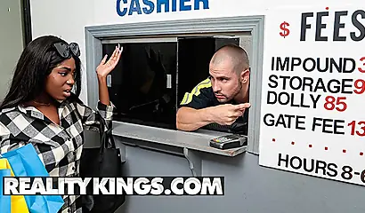 Slutty ebony Tori Montana deepthroats white cock and rides it