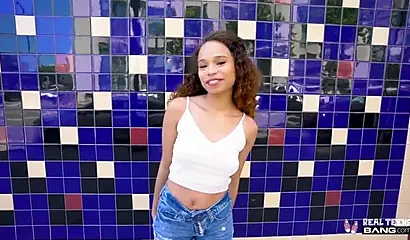 Beautiful ebony Cecilia Lion gets fucked in her sweet pussy