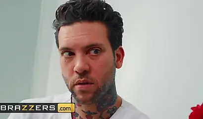 Cute babe Ana Foxxx oiled up & fucked in the ass by tattooed guy