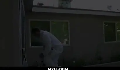 Curly-haired beauty Misty Stone gets slammed by the handyman