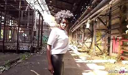 German ebony MILF Zaawaadi is enjoying real public pickup sex