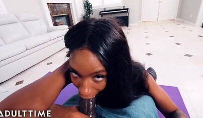 Lacey London caught in ripped yoga pants & creampied by her stepbrother