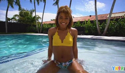 Cheerful ebony Milu Blaze gets fucked by big white cock