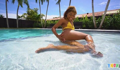 Cheerful ebony Milu Blaze gets fucked by big white cock