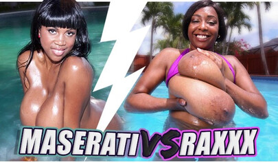 Sex battle of pornstars: Rachel Raxxx vs Maserati XXX