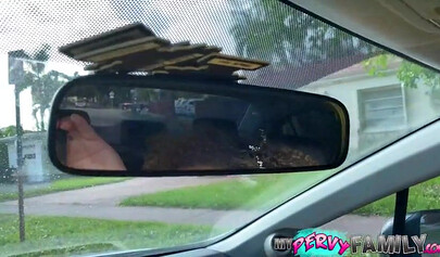 Naughty black whore is riding a huge white cock close-up