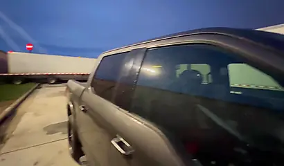 Married Babe's Outdoor Parking Lot Deepthroat POV