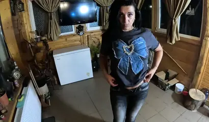 Tight Jeans MILF Gets Facefucked and Covered in Cum